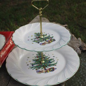 NIKKO HAPPY HOLIDAYS TWO-TIER TRAY WITH BOX